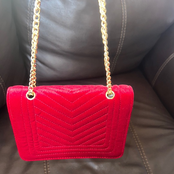 Red Velvet Crossbody Bag - Picture 4 of 6